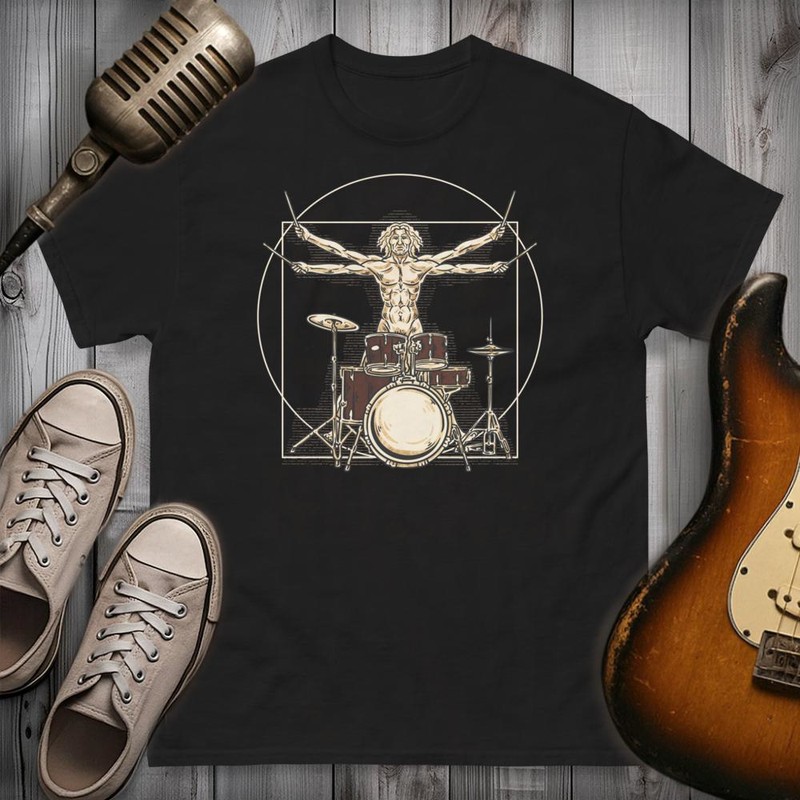 T-shirts: Homme de Vitruve Batteur de Rock