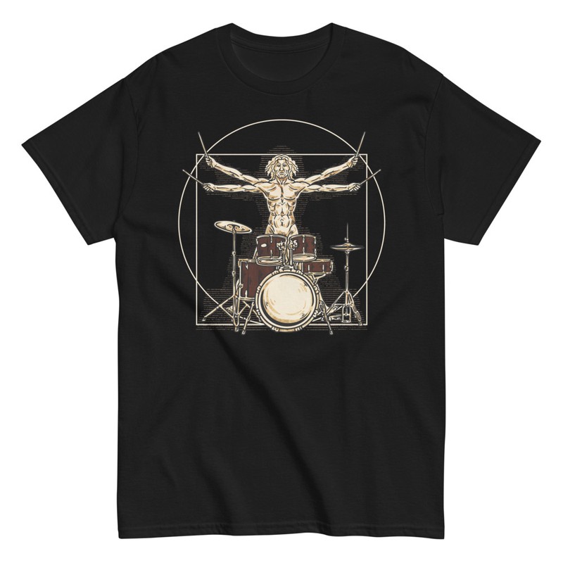 T-shirts: Homme de Vitruve Batteur de Rock