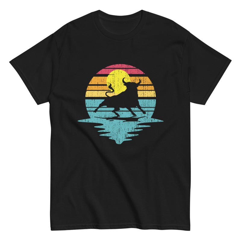 T-shirts: T-shirt Espagne Taureau Vintage et Coucher de Sole