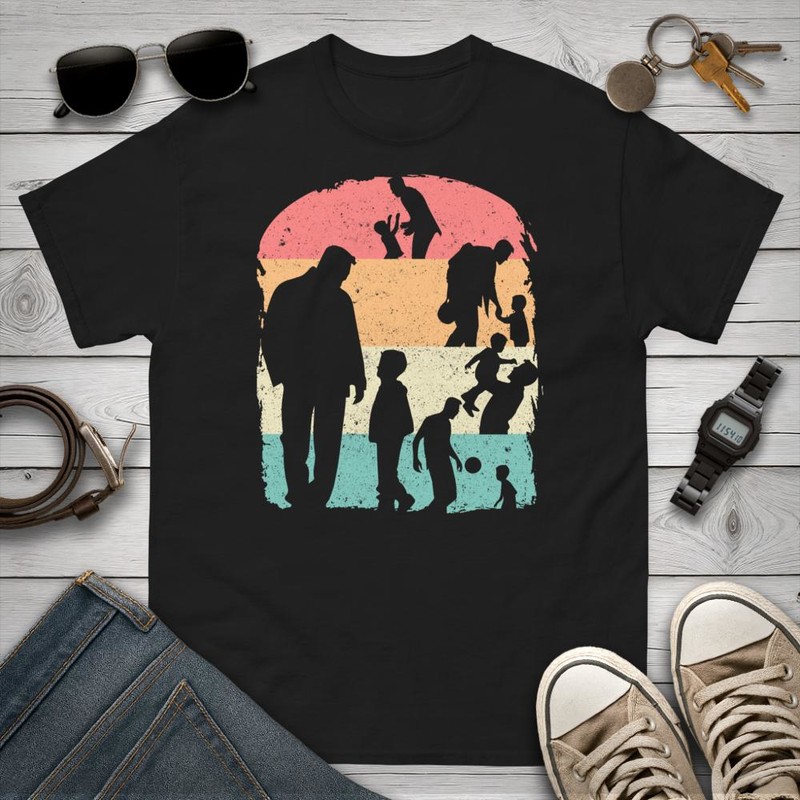 T-shirts: Silhouettes Père et Fils Vintage