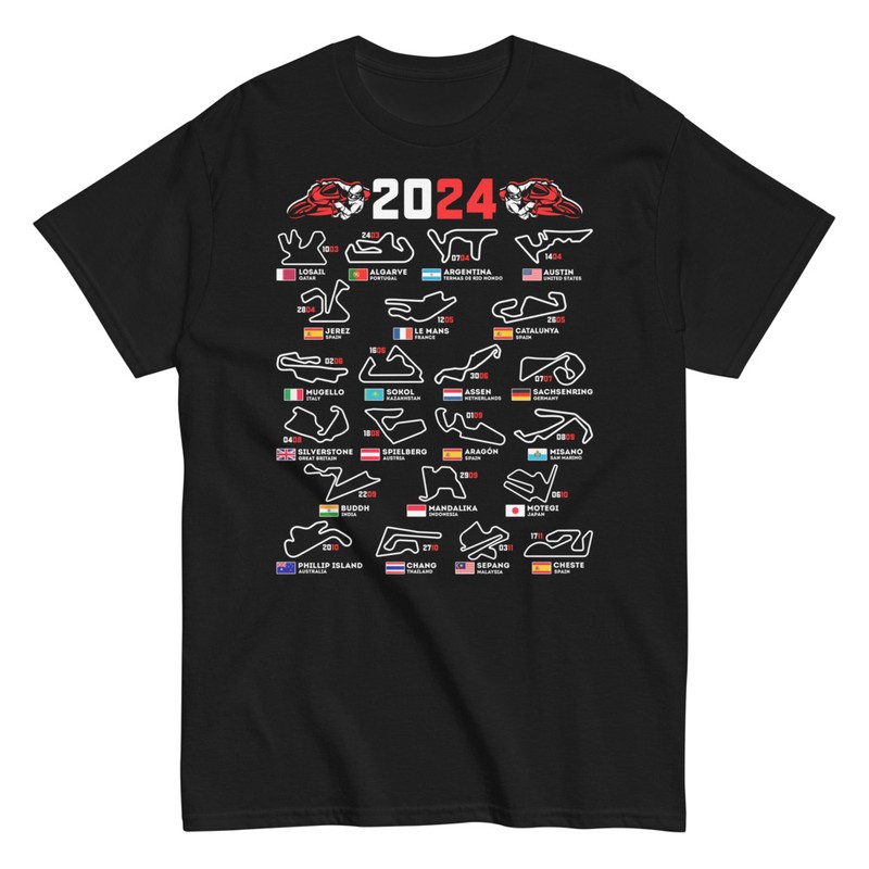 T-shirts: Calendrier Circuits MotoGP 2024
