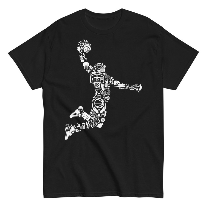 T-shirts: Silhouette de Joueur avec Icônes