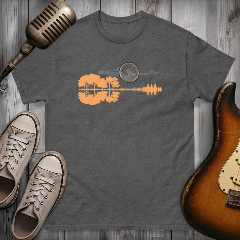 T-shirts: Guitare Paysage Pleine Lune