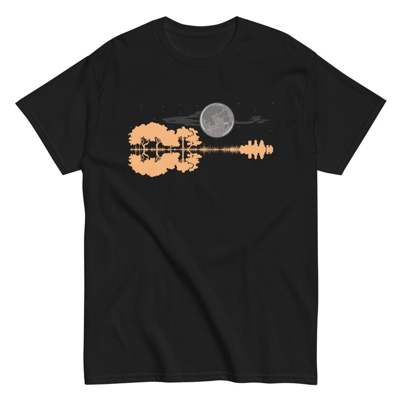 T-shirts: Guitare Paysage Pleine Lune