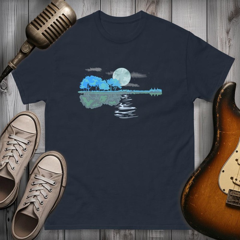 T-shirts: Paysage Nocturne avec Pleine Lune