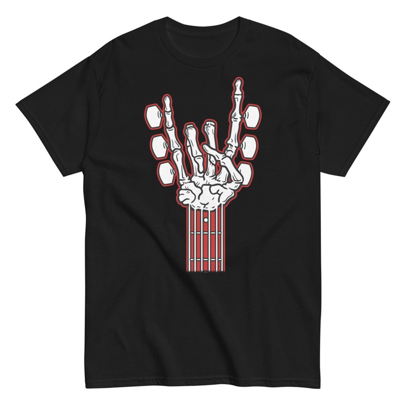 T-shirts: Main Squelette Manche Guitare Rock