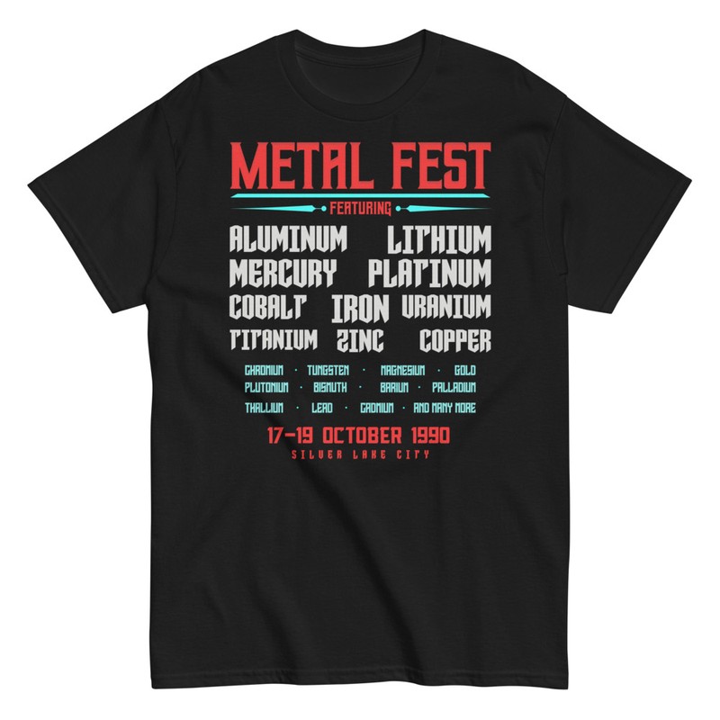 T-shirts: Affiche Concert Heavy Metal Éléments Chimiques