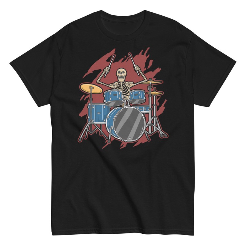 T-shirts: Batteur Squelette Rockeur