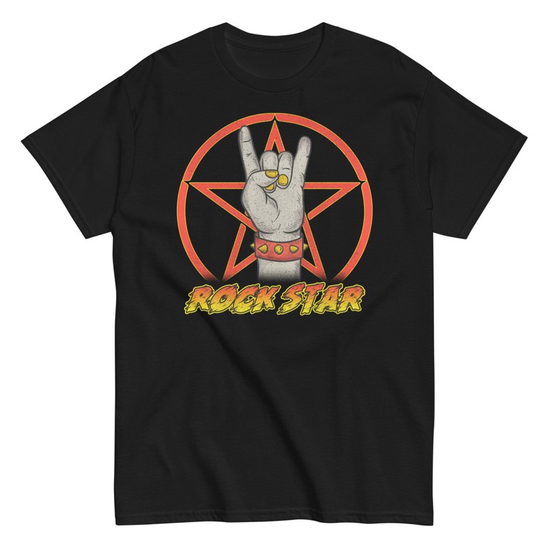 T-shirts: Rock Star Pentagramme et Main Punk