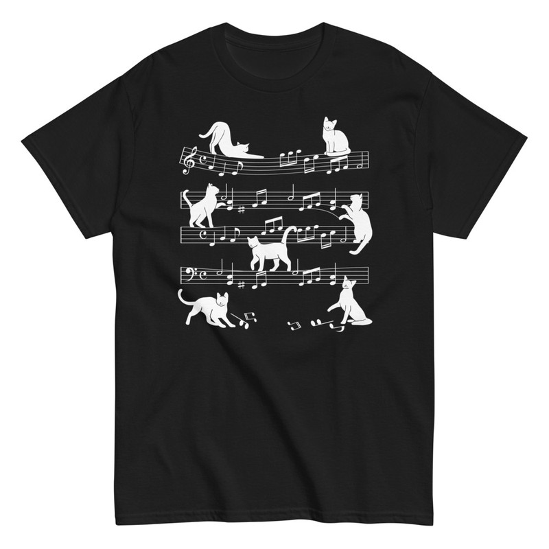 T-shirts: Chats sur Portée Musicale