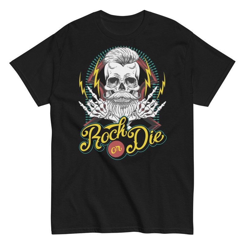 T-shirts: Squelette Hipster Rock or Die