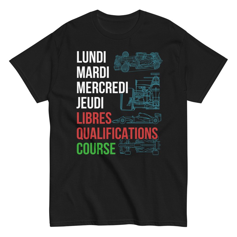 T-shirts: Agenda Hebdomadaire Grand Prix F1