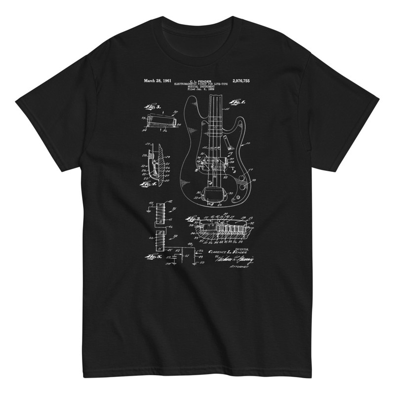 T-shirts: Brevet Basse Électrique Fender