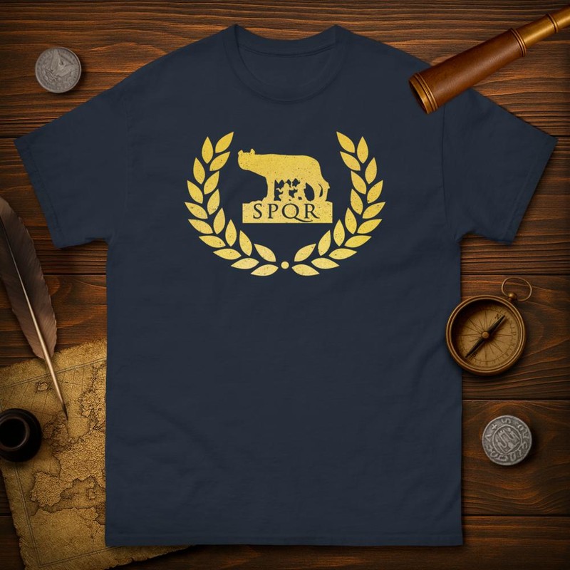T-shirts: SPQR Louve et Couronne de Laurier