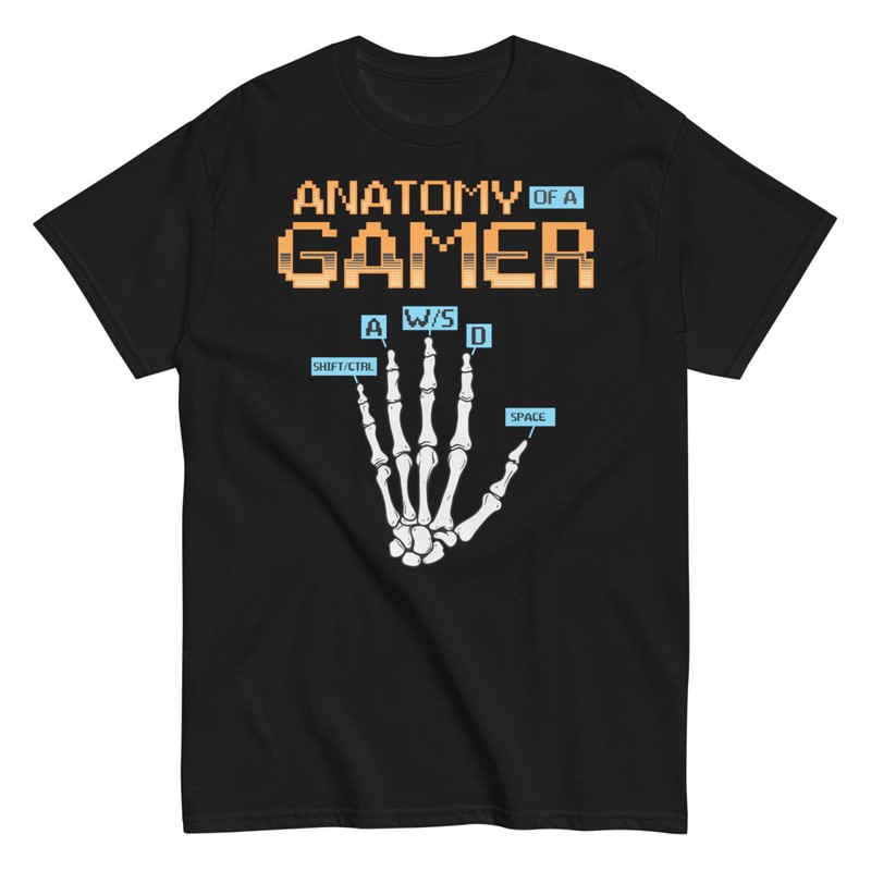 T-shirts: Anatomie Gamer Clavier WASD