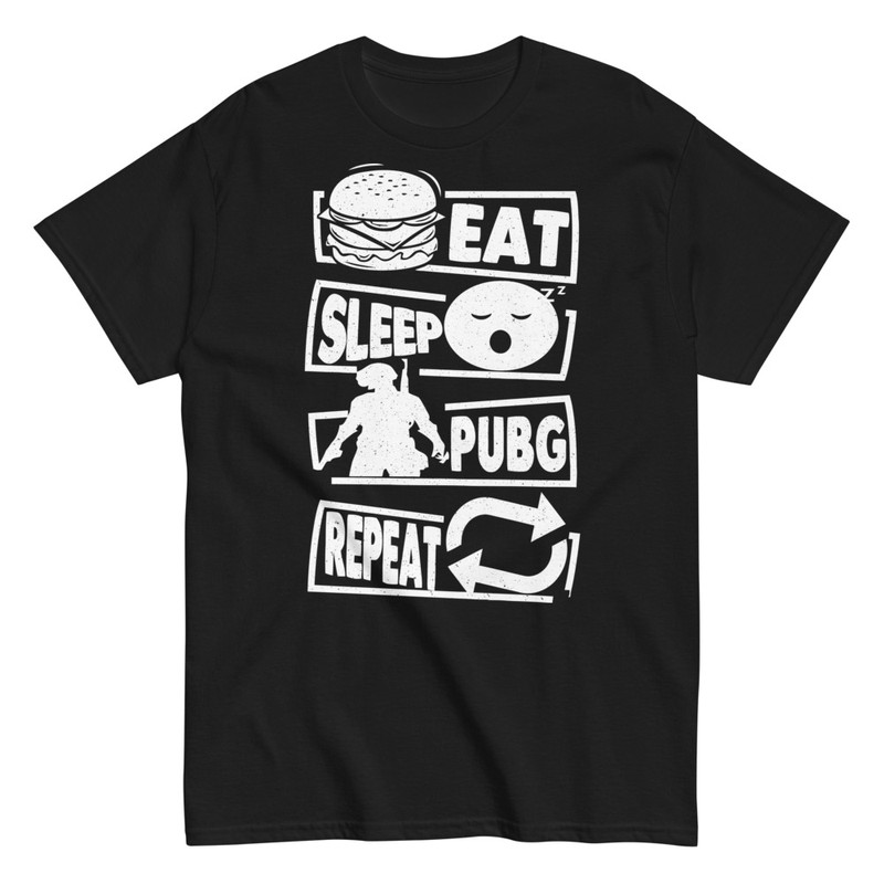 T-shirts: Mange Dormir PUBG Répéter