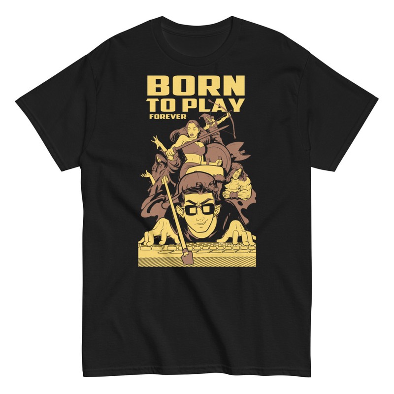 T-shirts: Né Pour Jouer Rétro