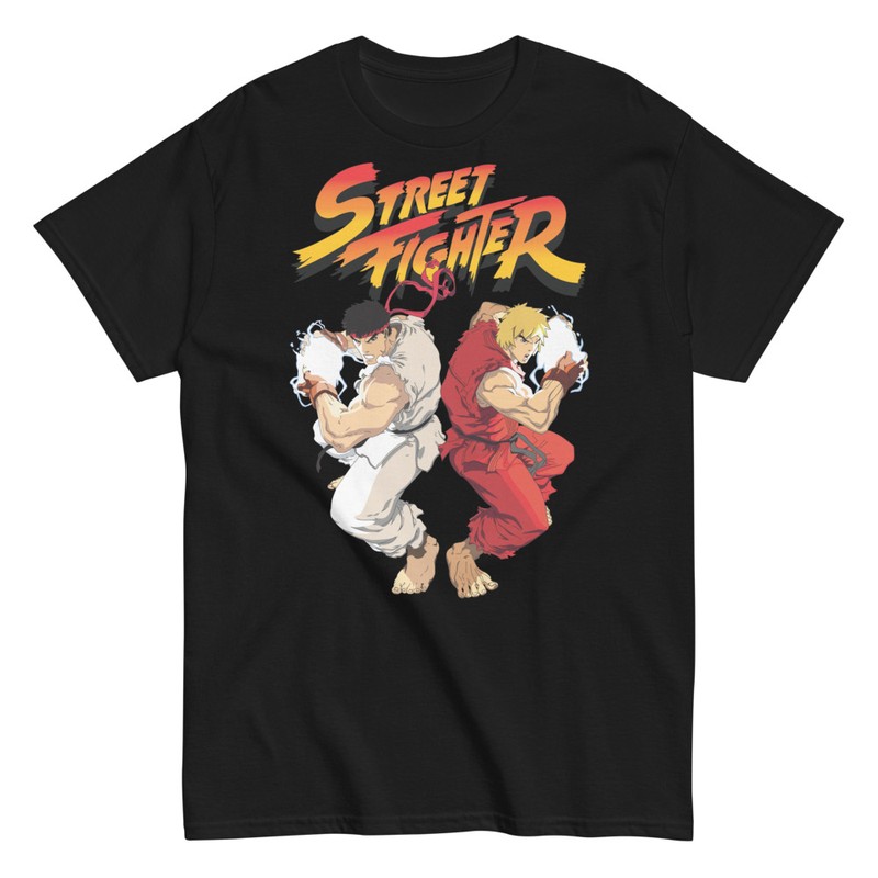 T-shirts: Street Fighter Ryu vs Ken Rétro