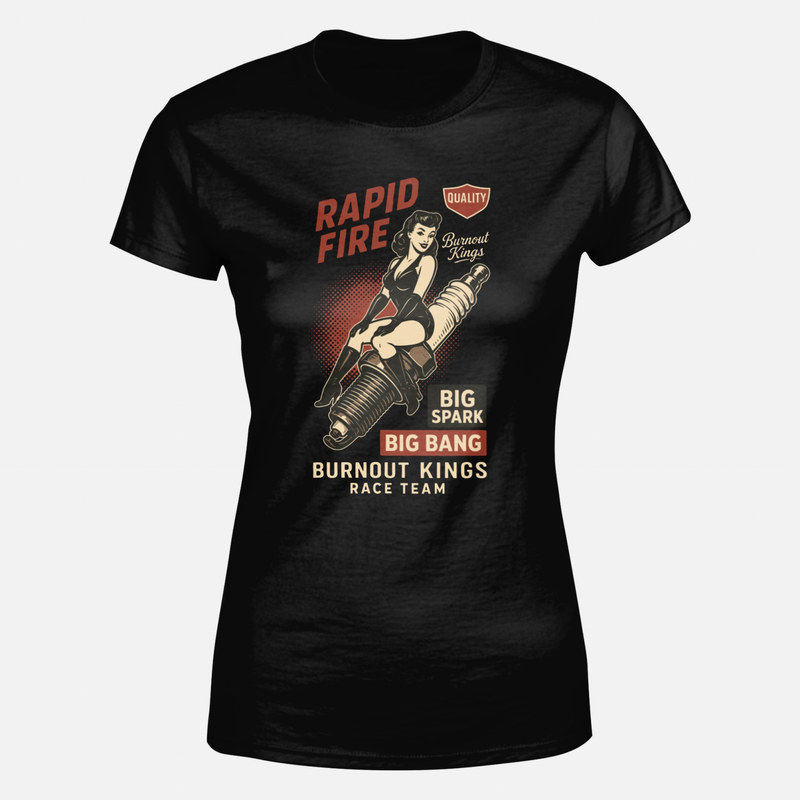 T-shirts: Fille Pinup sur Bougie R&eacute;tro