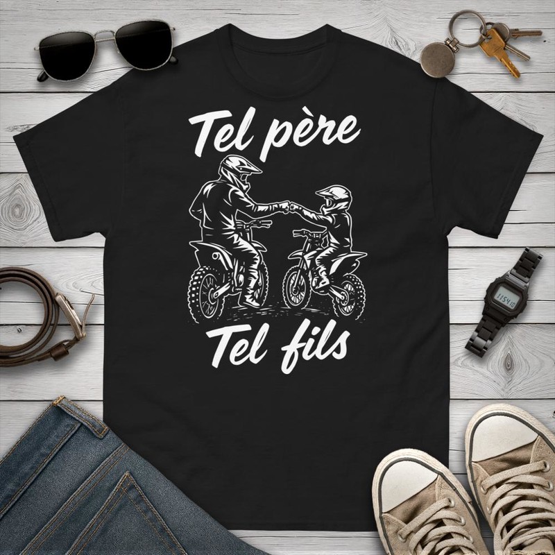 T-shirts: Père et Fils en Motocross