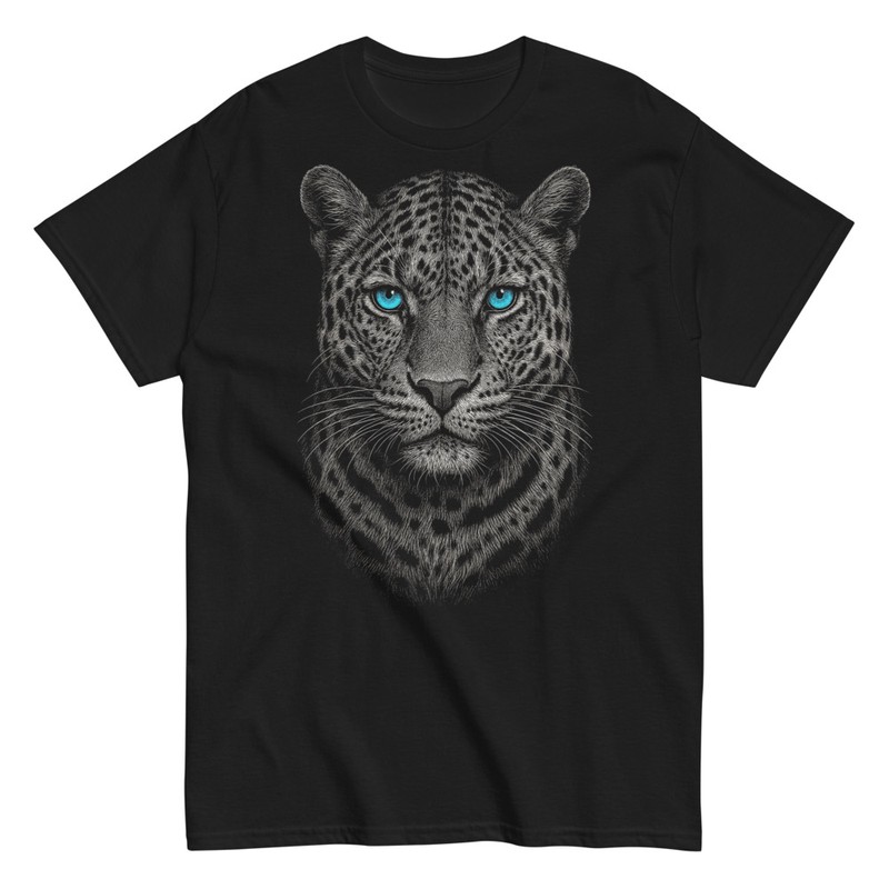 T-shirts: Léopard Réaliste Yeux Bleus
