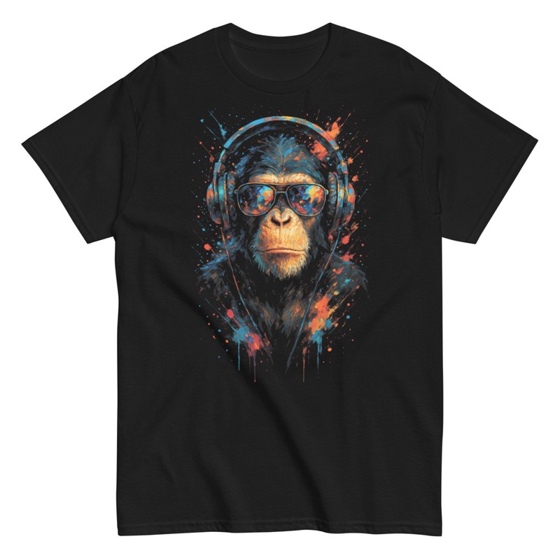 T-shirts: Singe avec casque design moderne