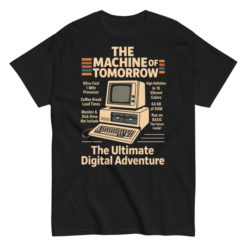 T-shirts: Ordinateur Rétro La Machine de Demain