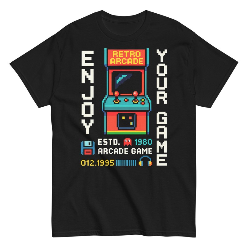 T-shirts: T-shirt Amusant Jeu Arcade Retro