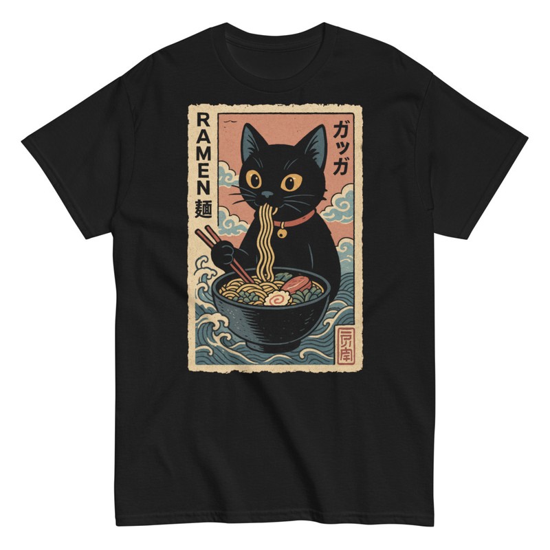 T-shirts: Chat Mangeant des Ramen