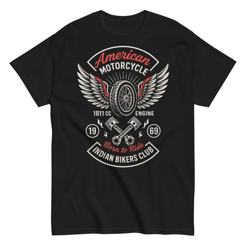 T-shirts: T-Shirt Club Moto Américain Vintage