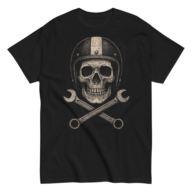 T-shirts: Crâne Motard Vintage
