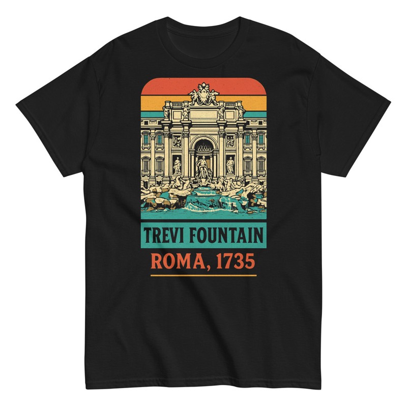 T-shirts: Fontaine de Trevi à Rome 1735
