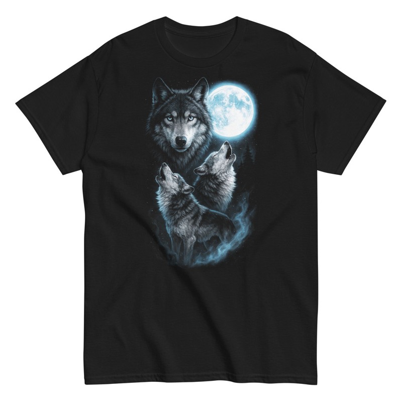 T-shirts: Hipster Loups Hurlant Lune