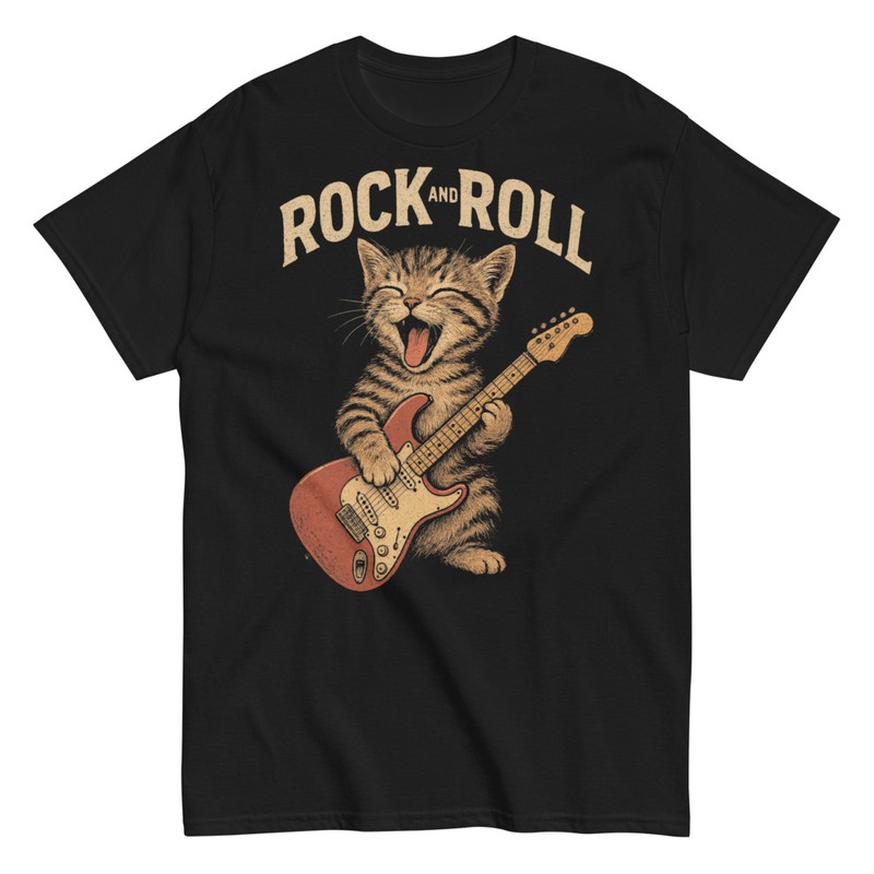 T-shirts: Chat Rock and Roll Drôle