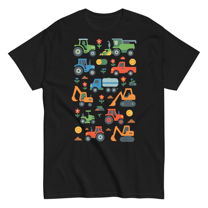 T-shirts: Véhicules Agricoles et de Construction Colorés