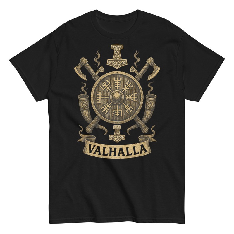 T-shirts: Bouclier Viking Haches Valhalla