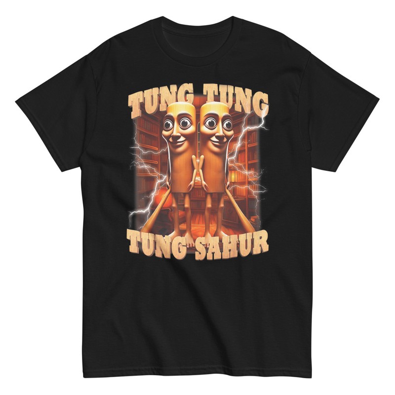 T-shirts: Double Tung Tung Brainrot Bibliothèque
