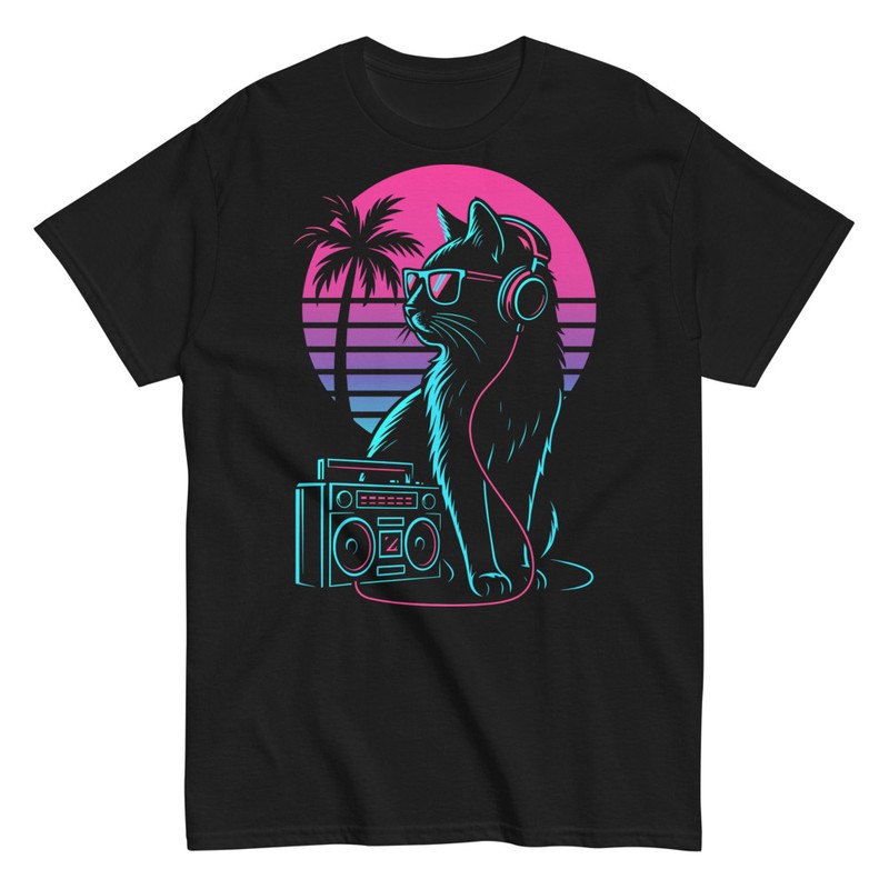 T-shirts: Chat Coucher de Soleil Vaporwave