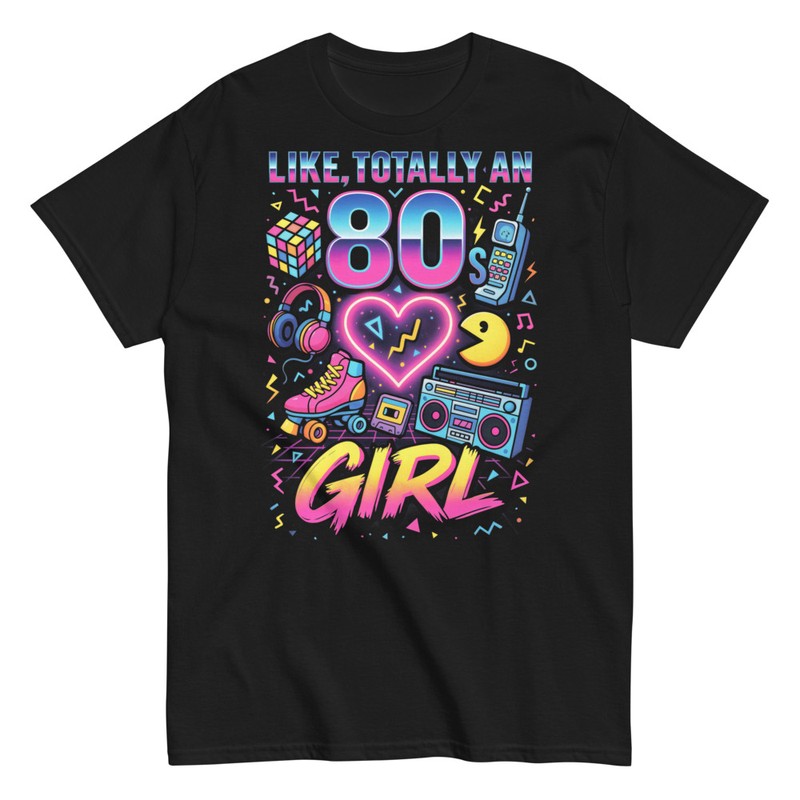 T-shirts: Fille Totalement Années 80 Icônes Vintage