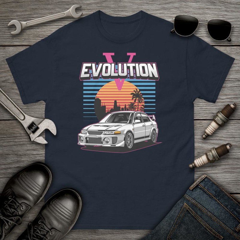 T-shirts: Voiture Sportive &Eacute;volution V Drift R&eacute;tro