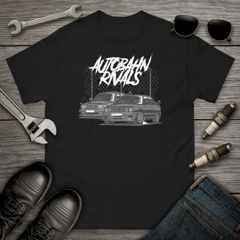 T-shirts: Autobahn Rivals BMW avec Voitures Sportives Stylis