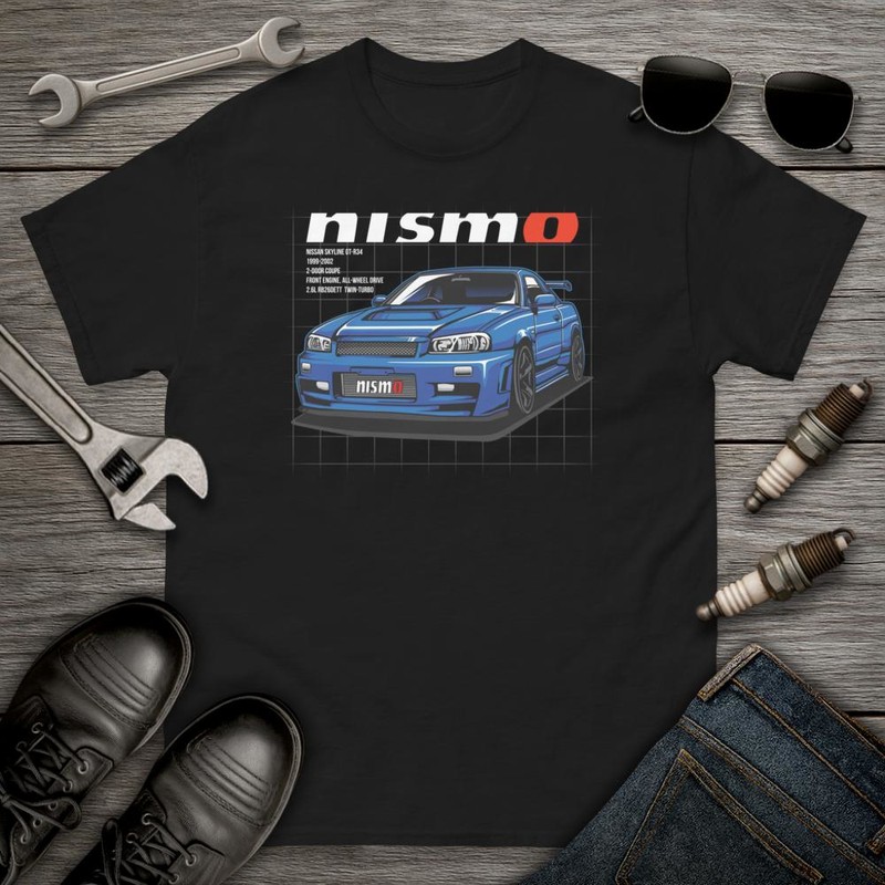 T-shirts: Nissan Skyline GT-R avec Texte Nismo