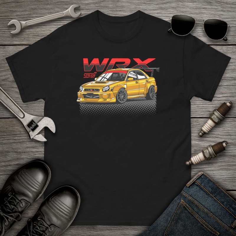 T-shirts: Voiture Jaune Stylis&eacute;e WRX STI