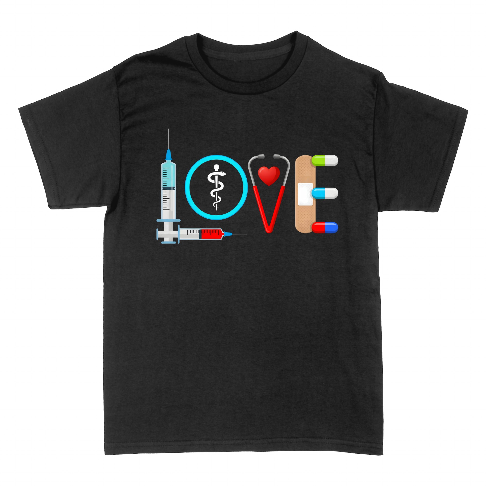 T-shirts: LOVE Infirmi&egrave;re Symboles M&eacute;dicaux
