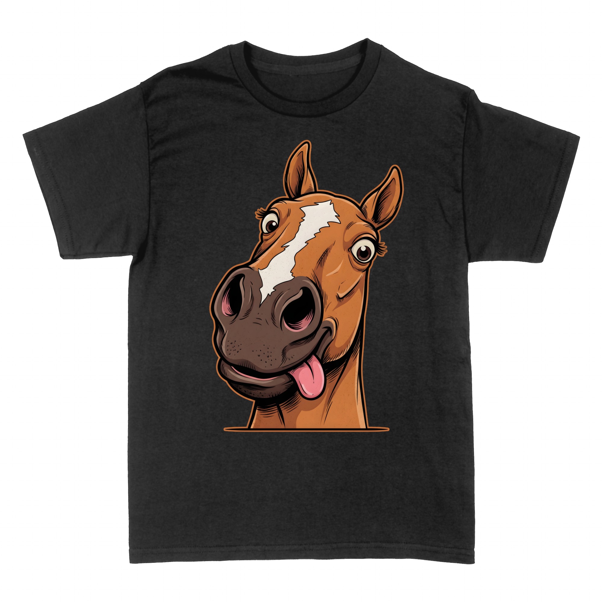 T-shirts: Tee shirt Cheval Curieux Qui Passe la T&ecirc;te
