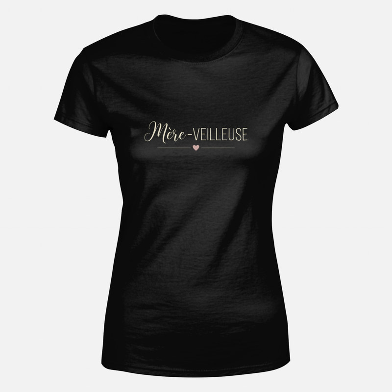 T-shirts: M&egrave;re-veilleuse, jeu de mots maman dor&eacute;
