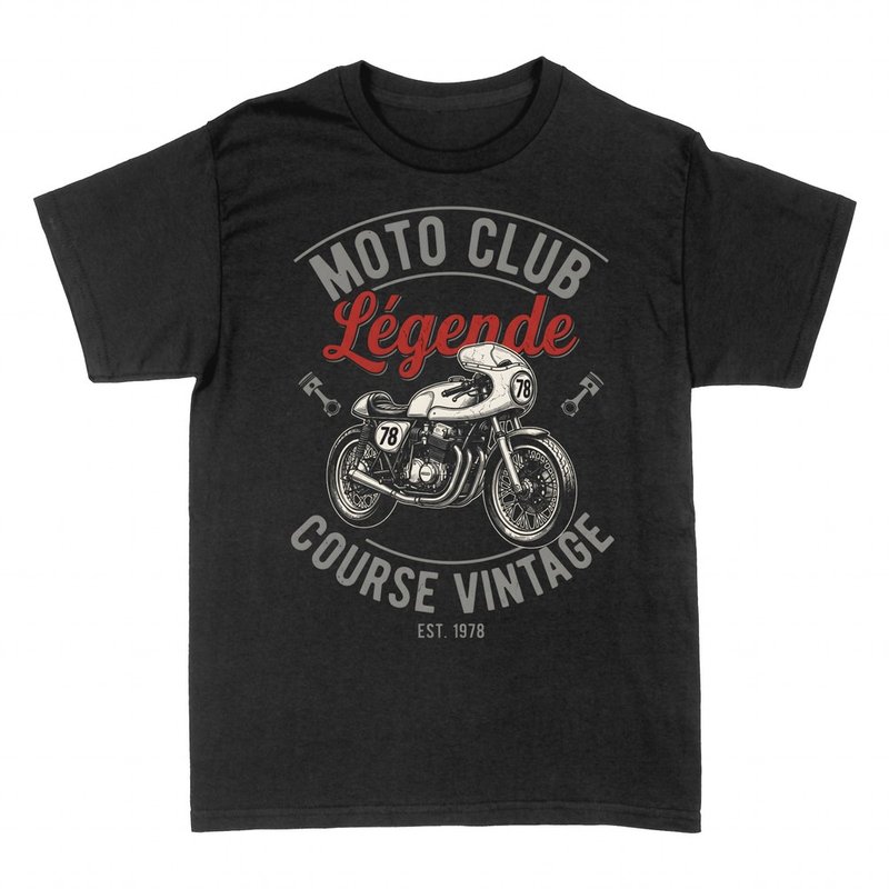 T-shirts: Caf&eacute; racer Moto Club L&eacute;gende num&eacute;ro 78
