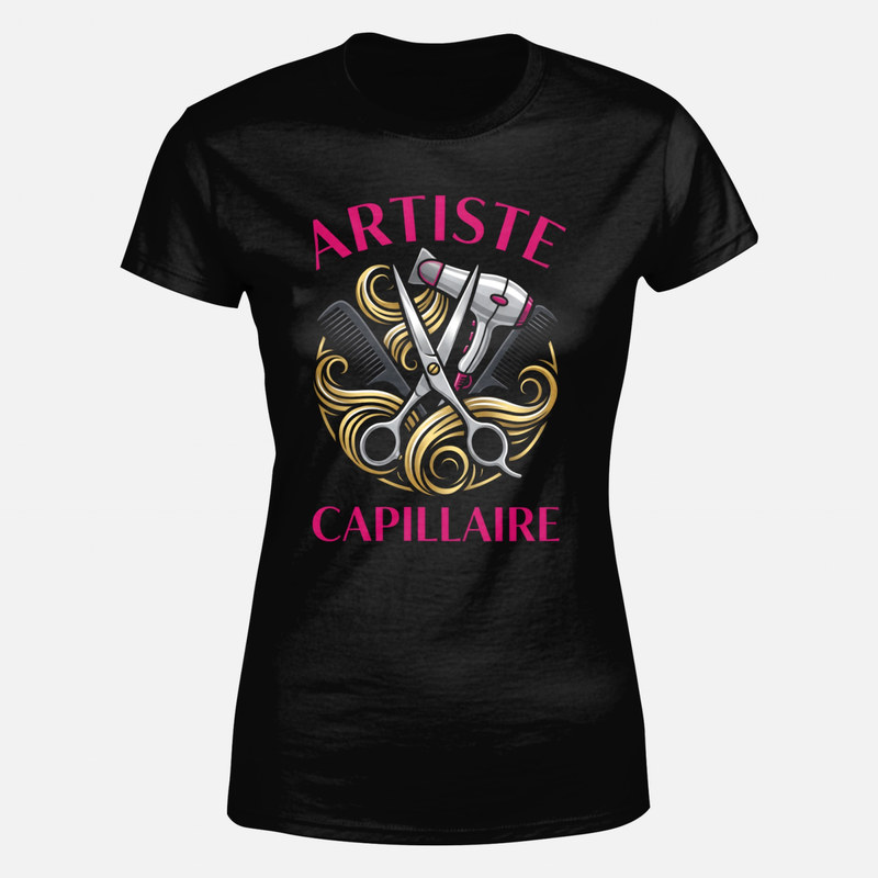 T-shirts: Artiste capillaire ciseaux s&egrave;che-cheveux