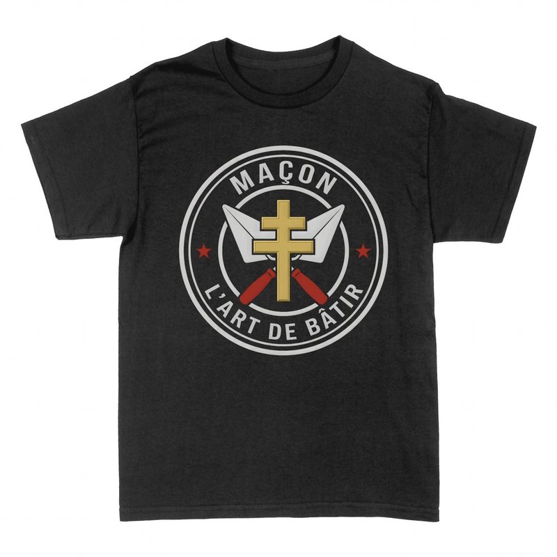 T-shirts: Ma&ccedil;on &laquo; L'art de b&acirc;tir &raquo;, truelles crois&eacute;es