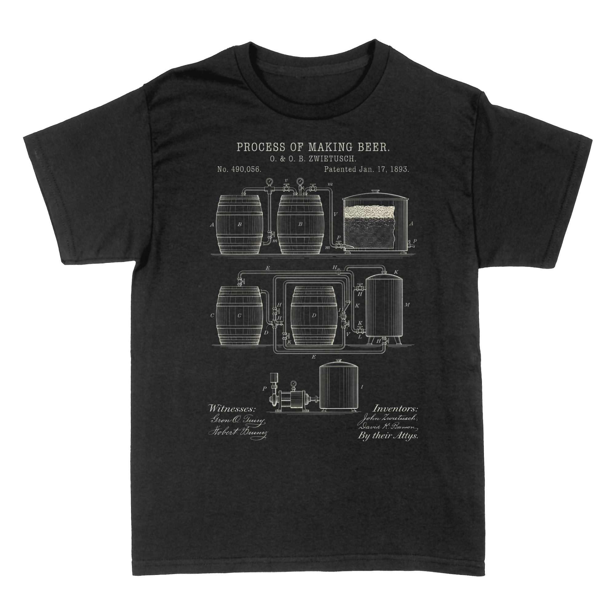 T-shirts: Brevetto Birra Vintage 1893 Mastro Birraio Design